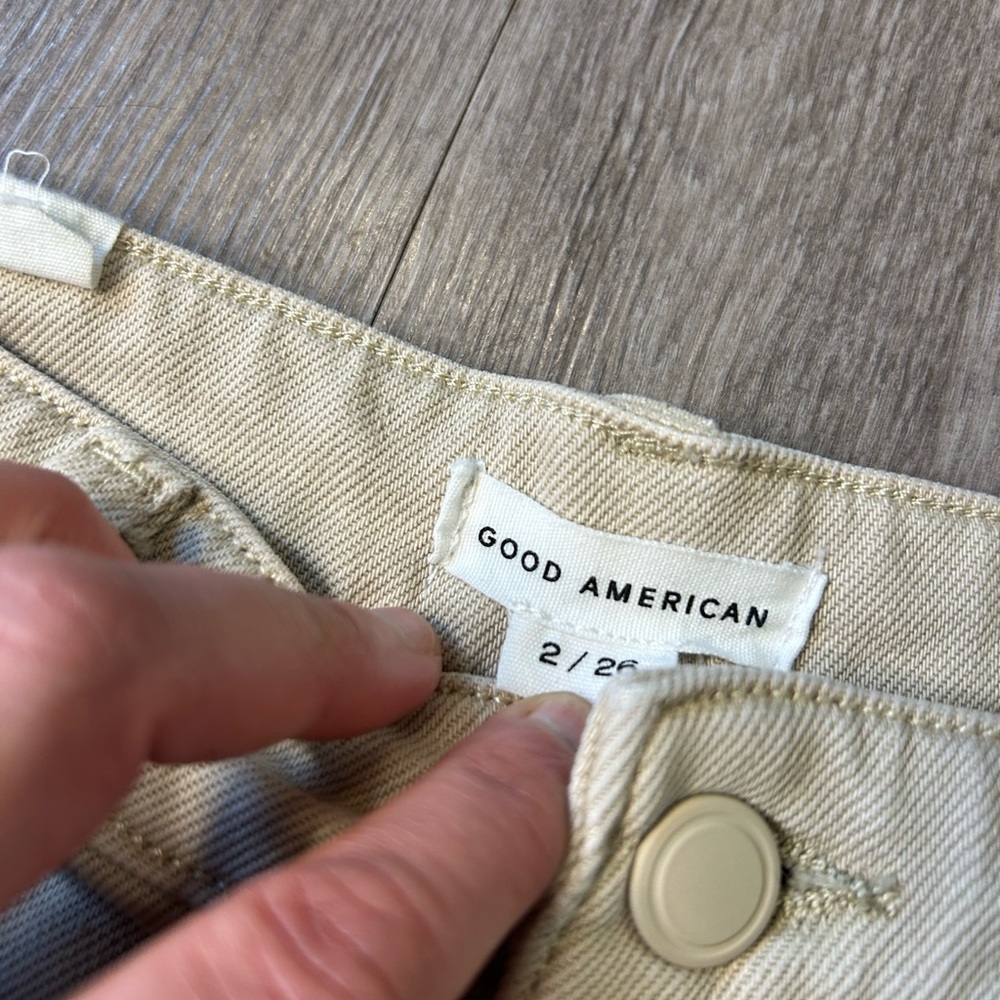 Good American good ease relaxed Beige Denim Pants - Picture 11 of 15